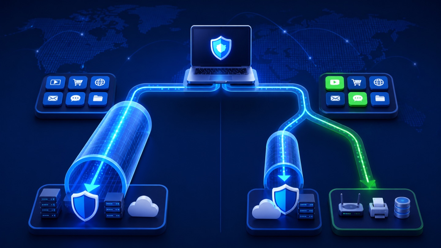 VPN 分流是什么?全局代理与分应用连接的选择指南